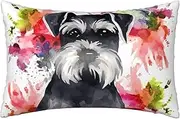 Satin Pillowcase for Hair and Skin Silk Pillow Cases Queen Size Satin Pillow Cover 20x30 Inches Schnauzer Pillowcases with Zipper Cooling Pillow Cases Gifts for Women Men