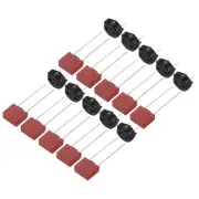 10Set DIP Mounted Miniature Square Slow Blow Micro Fuse, 5A 250V, Red