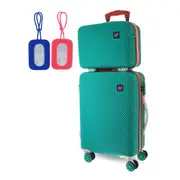 GAP CAB Hard Shell with Mini Beauty Case Set+ Assorted Leather Tag - Turquoise