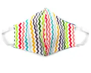 Fabric Face Mask Cotton Reusable Washable Adult Handmade in USA - Multi Chevron