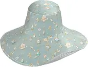 [Yoogain] Romantic Sapphire Flower and Whites Foldable Hats for Women Beach for Outdoor Decorative Sun Shade Hats for Womens Running Sunproof Gorro de Playa para Mujer, Romantic Sapphire Flower and Whites, One