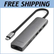 Versatile USB-C Hub Adapter Supporting 4K HDMI, 100W PD, & 10Gbps Data Transfer
