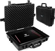 CASEMATIX Waterproof Laptop Hard Case for 15-17 Inch Gaming Laptops - Rugged Heavy Duty Case Compatible With 15.6 and 17.3 Inch Laptops and Accessories
