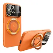 For iPhone 11 Large Window MagSafe Magnetic Holder Phone Case - Avocado Green