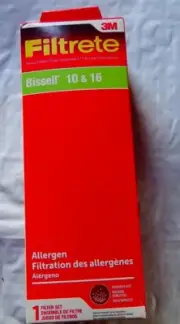 3M Filtrete Vacuum 66810B Filter For Bissell 10 & 16 PowerForce CleanView II SJ