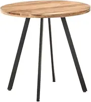 Round Dining Table Kitchen Set, Solid Acacia Wood Dinner Mesa, Breakfast Nook, Small Comedor, Wood Circle 80 cm