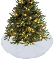 Christmas Tree Skirt White Fur 1m