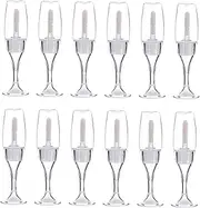 Healeved 12Pcs Wine Glass Shaped Empty Lip Gloss Tubes Refillable Cosmetic Bottles with Brush Vials for DIY Lip Oil and Craft Storage Portable and Durable Design