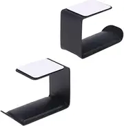 Vaguelly Headphone Hanger Wall Mounted Metal Headset Holder for Under Desk Storage Sturdy Black Design for Efficient Space Saving Office