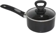 A79721 Get a Grip Aluminum Nonstick Sauce Pan with Glass Lid Cover Cookware, 1-Q