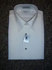 NEW Ivory (off white) Tuxedo Straight Collar Formal Shirt - most mens sizes