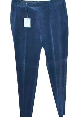 Ermenegildo Zegna Men's Navy Blue Corduroy Cotton Pants Size US 40 EU 56