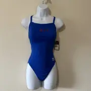 Speedo Blue Endurance One Piece Swimsuit Swim Flyback Training Competitive SZ 10