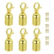 1.1"x3.2" Stanchion Rope End Stopper, 6 Pack Cord End Caps End Cap, Golden