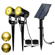 2-in-1 Solar Landscape Spotlights - Outdoor Waterproof, Warm White for Yard, ...