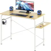 Oak Gaming Desk with Shelf