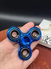 Perfect Metallic Blue trendy Fidget Spinner stress Relieve Anxiety