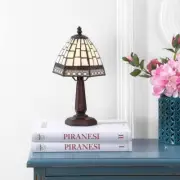 JONATHAN Y Table Lamps 12" Cotton Clear Glass Metal Novelty Multi W/ Brown Base