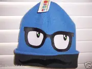 Boy's OSFM Reversible Beanie Hat Has 4 Different Faces Nerd Glasses Mustache