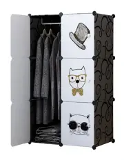 [SOGA] 6 Cubes Portable Wardrobe Storage Organiser in Black