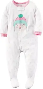 Carter's Kid Girls' 1-Piece Poka Dots Footed Fleece Pajamas Size 5