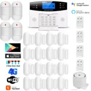 V18 Tuya APP WiFi+AU 4G Sim Card Wireless Home Security Burglar Alarm System