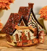 Blue Sky Clayworks Squirrel Tea Light Candle House Fall Autumn Auth Retailer NEW