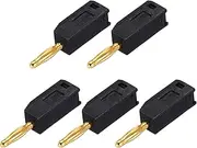 uxcell 5 Pcs 2mm Banana Plugs, 10A 7mm OD 26.5mm Length Speaker Wire Cable Plugs Connectors, Banana Jack Connector for Speaker Wire Audio Cable, Black