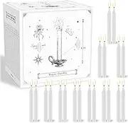 Tobeape 100 PCS Unscented Assorted White Taper Candle, 10cm Diameter Mini Candles Bulk for Casting Chimes, Rituals, Vigil, Spells, Witchcraft, Wiccan Supplies, Wax Play & More