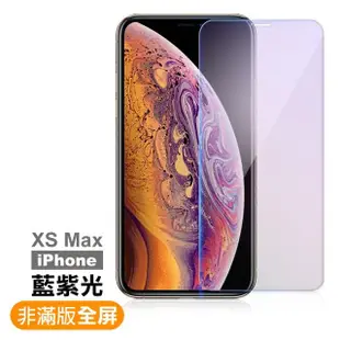 iPhone XS Max 非滿版9H鋼化膜手機保護貼 透明 藍紫光(贈手機保護殼-XSMax)