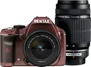 PENTAX Digital SLR Camera K-x Double Zoom Kit Metal Brown/Brown 089