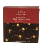 Hallmark Mini Bell Light String 30 Lights with Timer 9.5 Ft Strand IOB QSB6235