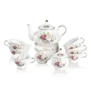 Porcelain Tea Sets, Vintage British Floral Relief Gold Rimmed Teapot Cup and ...