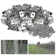 100 Pcs Fence Wire Clamps Screws, Agricultural Fencing Mounting Clips Clamp