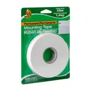 Duck Permanent Foam Mounting Tape, Double-Sided, 0.75" x 15' Single Roll, White