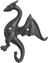 Dragon Wall Mount Hooks, Decorative Rustic Cast Iron Dragon Wall Mount Hanger Heavy Duty Shelf Bracket for Coat, Key, Hat Hanging