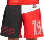 Fuji MMA BJJ Lightweight Grappling Fight Shorts - Linear Lockdown Black/Red