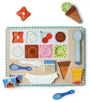 Melissa & Doug - Wooden Ice Cream Magnetic Puzzle Play