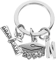 iplusmile Graduation Keychain Pendant Stainless Steel Key Ring for Bags Backpacks Inspirational present for Graduates Easy to Install Key Organizer