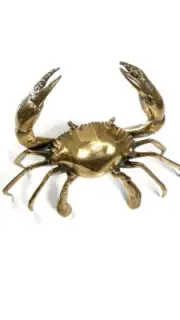 MUD CRAB solid hollow brass aged heavy decoration 25 cm hand made statue B