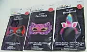 NEW!! SET OF 4 GLOW EYE MASKS, 14 LIGHT STICKS & 2 HEADBANDS, FREE SHIPPING US!!