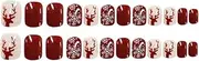 FRCOLOR Christmas False Nails 72pcs Adhesive Nails Tips Full Coverage Manicure Nail Tips for Festive Events