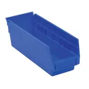 Akro-Mils 30110 Plastic Shelf Bin Nestable - 2-3/4"W x 11-5/8"D x 4"H Blue Lot