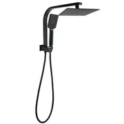 WELS 2in1 8/10/12" Rain Shower Head 3 Modes Handheld Gooseneck Arm Square Black