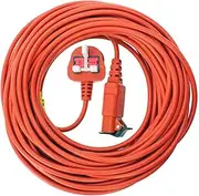 SPARES2GO 20 Metre Mains Cable & Lead Plug for Flymo Vision Compact 330 350 Plus Turbo 380 H3000 H4000 Lawnmower (20m)