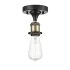 Innovations Bare Bulb 4.5" 1 Light LED Semi-Flush, Black Brass - 516-1C-BAB-LED