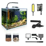 Small Aquarium Starter Kit, 2.6 Gallon Glass Betta Fish Tank with Heater Self...