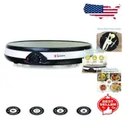 Elegant 12-Inch Electric Crepe Maker - Non-Stick Pancake Griddle & Dosa Machine