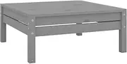 Garden Footstool Grey Solid Pinewood Patio Furniture, Outdoor Bench for Porch, Pool, Deck - Waterproof Storage Boxes