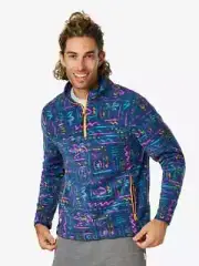 NWT Chubbies Chilly Vibe Quarter Zip Fleece Pullover Graphic Print Men's Large